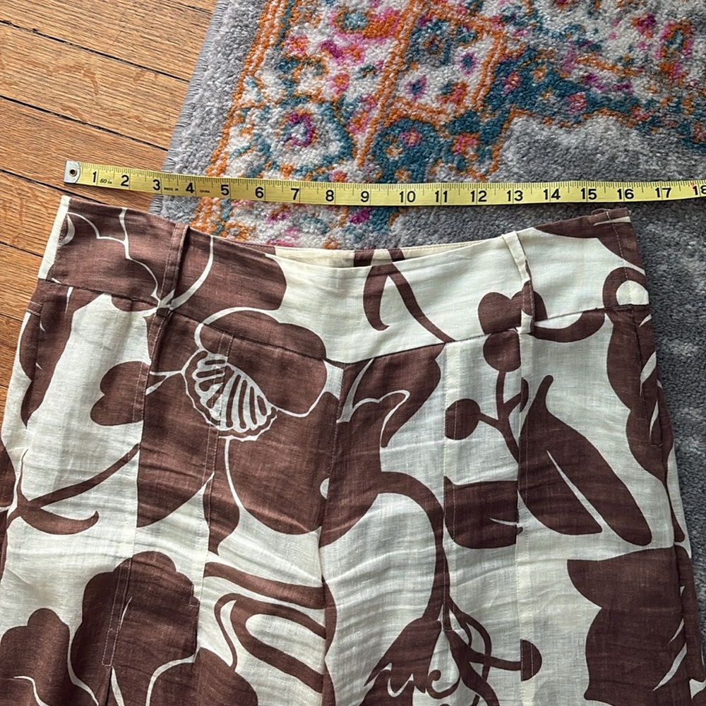Elie Tahari Brown and Cream Floral Pants - Picture 4 of 10
